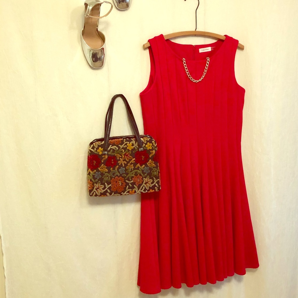 Hot Mama! Red Calvin Klein Swing Dress